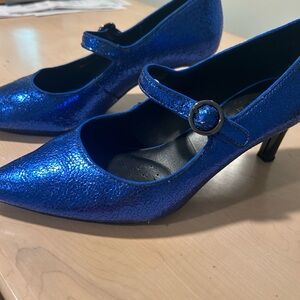 Geox Blue Sparkly Mary Jane Heels